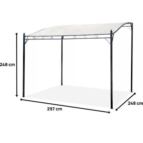 Pergola Inclinée En Métal - 3 X 2,5 M - Beige