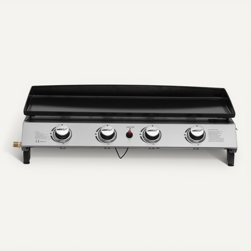 Plancha à Gaz Avec 4 Brûleurs En Métal "jolly" - 10 Kw - Gris