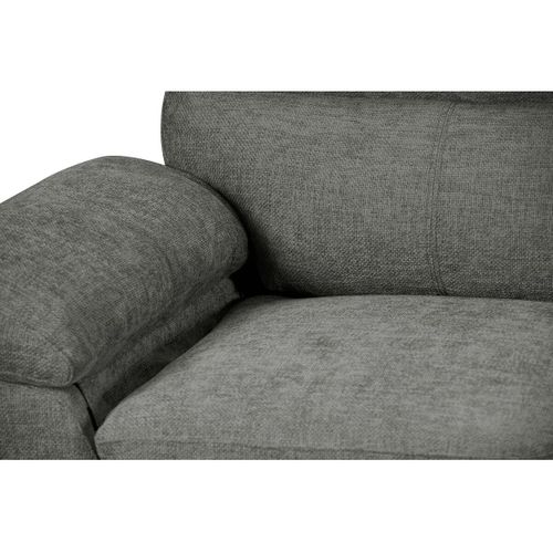 Canapé Fixe En Tissu "dallas" - 210 X 88 X 90 Cm - 3 Places - Gris