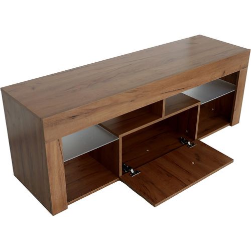 Meuble TV Design Bois "hugo" - 140 X 40 X 50 Cm - Marron