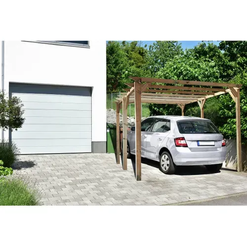 Carport Voiture En Bois "sunny" 3 X 5 M