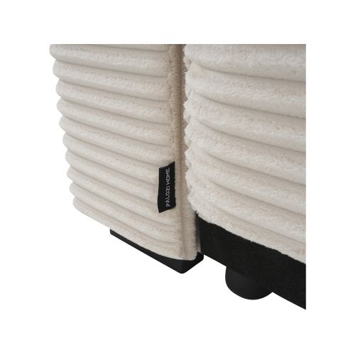 Canapé D'angle En Velours Côtelé "opera" - 3 Places - Beige