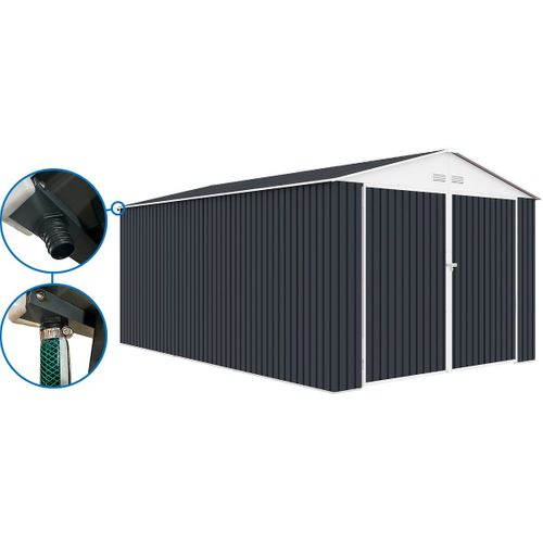 Garage Métal " Houston" - 15,36 M² Avec Gouttière  - Anthracite