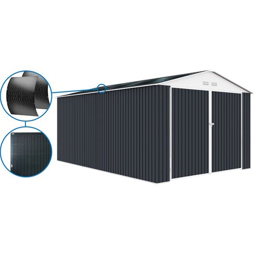 Garage Métal " Houston" - 18,56 M² Avec Panneau Solaire - Anthracite