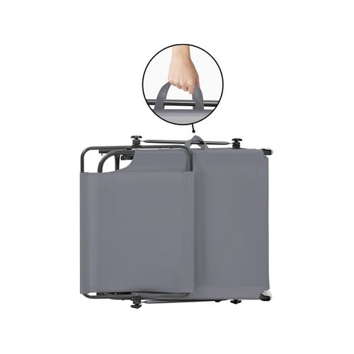 Bain De Soleil Pliable "lazy" - Avec Pare Soleil - Gris