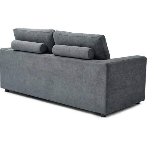 Canapé Convertible Express En Tissu "elena" - 3 Places - Couchage 140 Cm - Gris