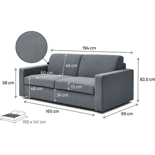 Canapé Lit Convertible Express En Tissu "diana" - Gris
