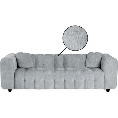 Canapé Droit En Tissu Bubble Chenille "vendome" - 3 Places - Gris