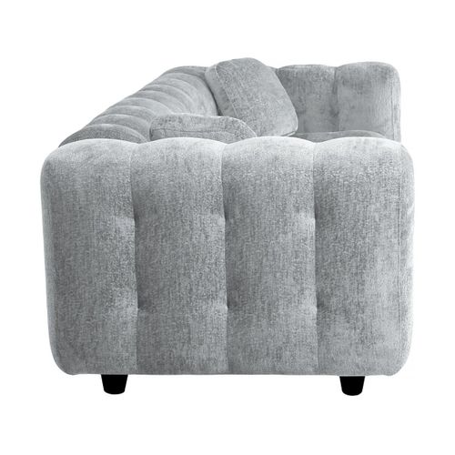 Canapé Droit En Tissu Bubble Chenille "vendome" - 3 Places - Gris