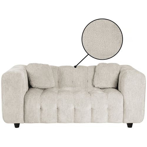 Canapé Droit En Tissu Bubble Chenille "vendome" - 2 Places - Beige