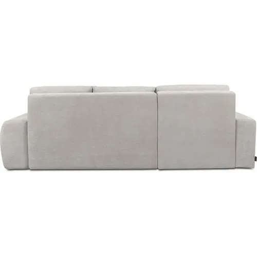 Canapé D'angle Gauche Convertible En Tissu Chenille "verneuil" - 3 Places - Beige