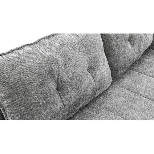 Canapé Droit Compressé En Tissu Texturé "silvano" - 3 Places - Gris