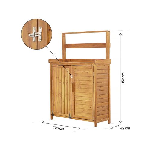Armoire De Jardin En Bois Avec Poubelle Intégrée "lou" - Marron
