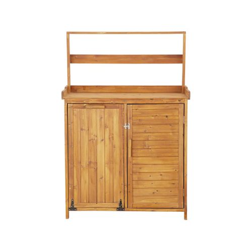 Armoire De Jardin En Bois Avec Poubelle Intégrée "lou" - Marron