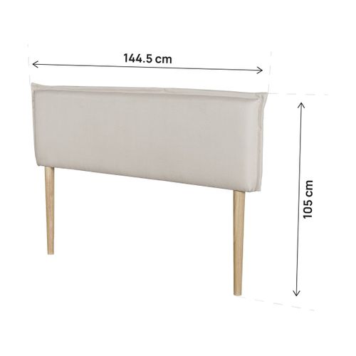 Tête De Lit "jessica" En Lin -  140 Cm - Beige