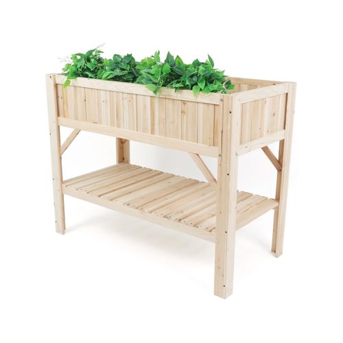 Carré Potager En Bois Sur Pieds "magnolia" - 115 X 57 X 90 Cm - Beige