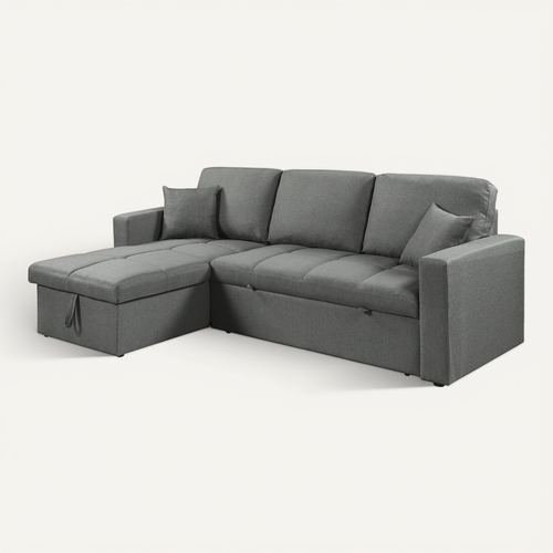 Canapé D'angle Convertible/réversible Style Bubble "alain" - 3 Places - Gris