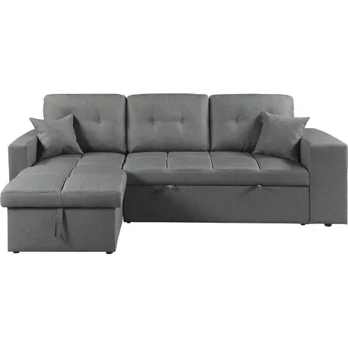 Canapé D'angle Convertible/réversible Tissu Style Bubble "axel" - 3 Places - Gris
