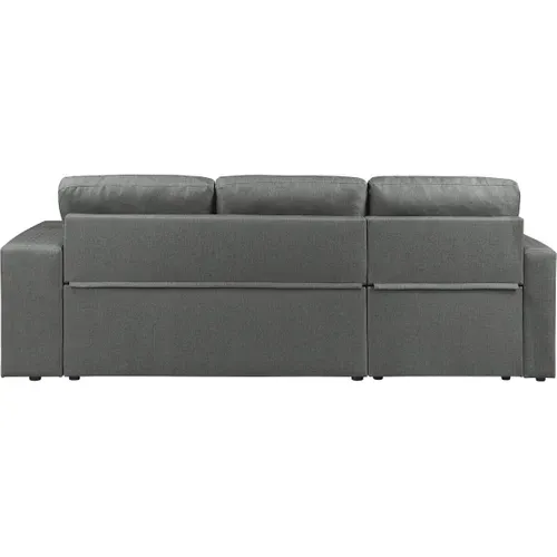 Canapé D'angle Convertible/réversible Tissu Style Bubble "axel" - 3 Places - Gris
