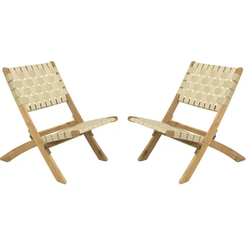 Lot De 2 Chaises De Jardin En Bois "hanoi" - Beige