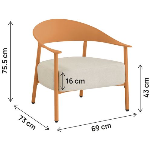 Lot De 2 Fauteuils De Jardin En Plastique Et Métal "céora" - Orange
