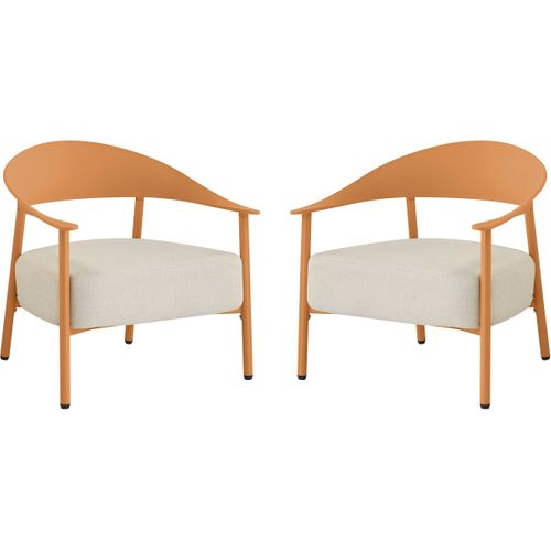 Lot De 2 Fauteuils De Jardin En Plastique Et Métal "céora" - Orange