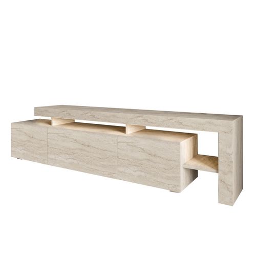 Meuble TV En Bois "beliz" - 192 X 37 X 53 Cm - Travertin