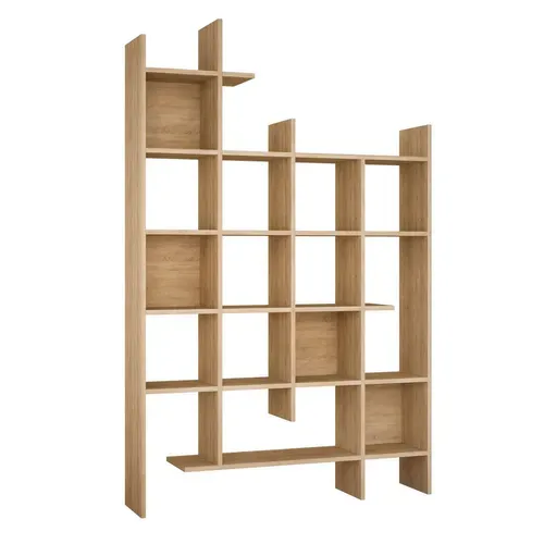 Bibliothèque En Bois "manco" - 122 X 25 X 188 Cm - Chêne