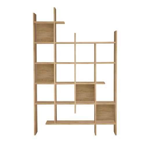 Bibliothèque En Bois "manco" - 122 X 25 X 188 Cm - Chêne