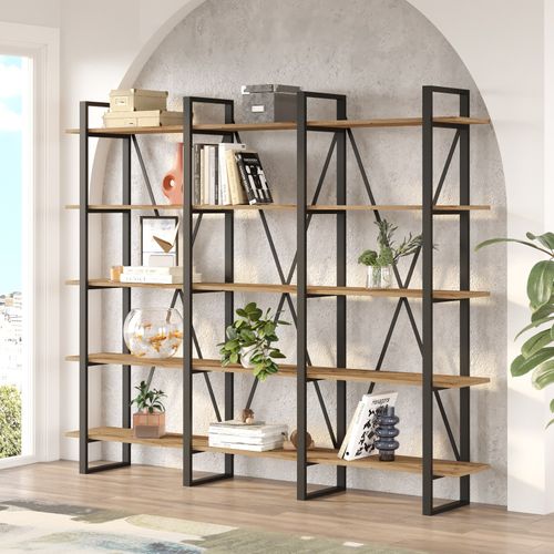 Bibliothèque En Bois "ml4" - 219 X 34 X 180 Cm - Pin Atlantique