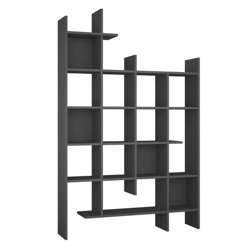 Bibliothèque En Bois "manco" - 122 X 25 X 188 Cm - Anthracite