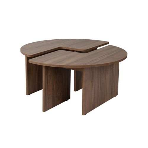 Table Basse En Bois "moira" - 90 X 90 X 41 Cm - Noyer
