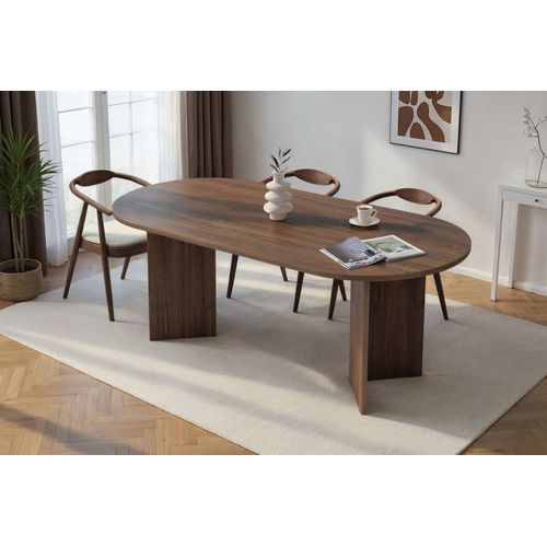 Table À Manger En Bois "sabella" 200 X 90 X 75 Cm - Noyer