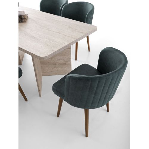 Table À Manger En Bois "lizzard" 180 X 90 X 77 Cm - Travertin