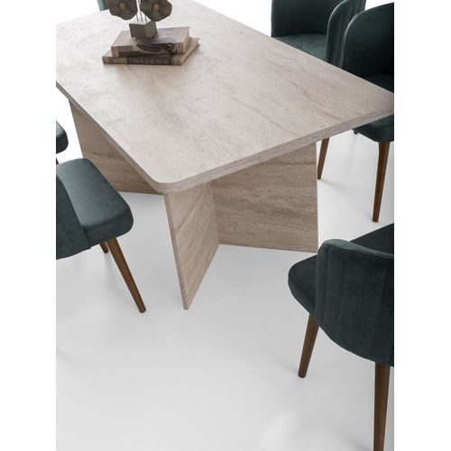Table À Manger En Bois "lizzard" 180 X 90 X 77 Cm - Travertin