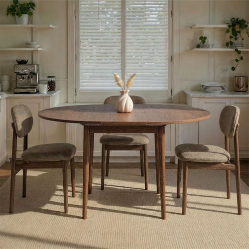 Table À Manger Extensible En Bois "viona" 100 X 100 X 75 Cm - Barok Walnut