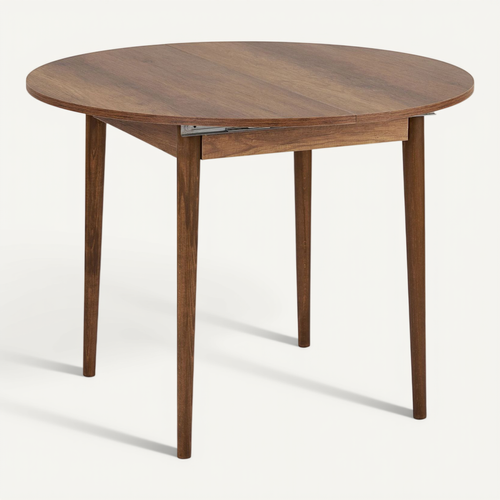 Table À Manger Extensible En Bois "viona" 100 X 100 X 75 Cm - Barok Walnut