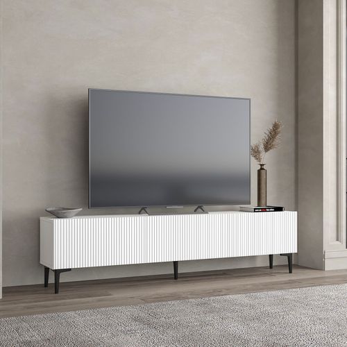Meuble TV En Bois "oscar" - 180 X 31 X 45 Cm - Blanc