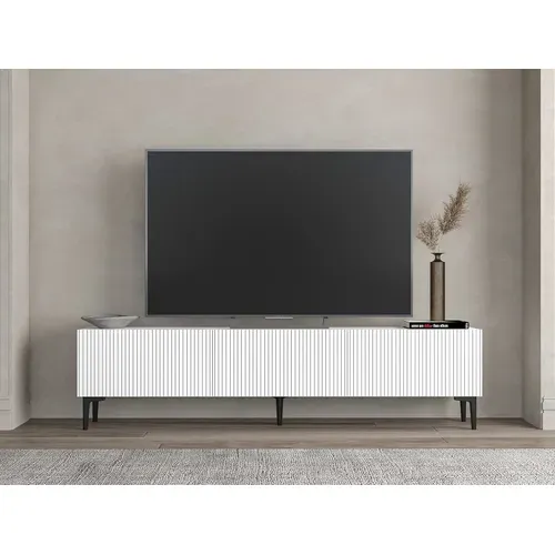 Meuble TV En Bois "oscar" - 180 X 31 X 45 Cm - Blanc