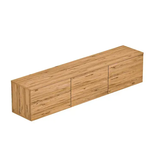 Meuble TV Suspendu En Bois Avec éclairage LED "neon" - 160 X 32 X 35 Cm - Marron Clair