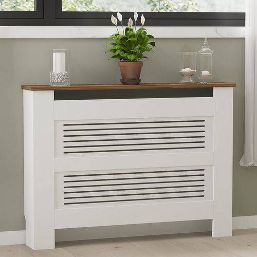 Armoire De Radiateur En Bois "termora" 112 X 19 X 82 Cm - Noyer