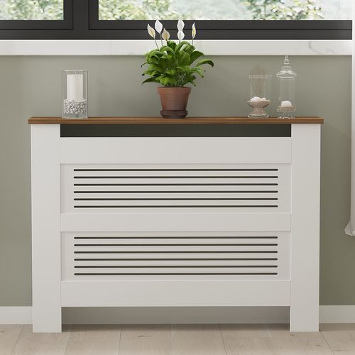 Armoire De Radiateur En Bois "termora" 112 X 19 X 82 Cm - Noyer