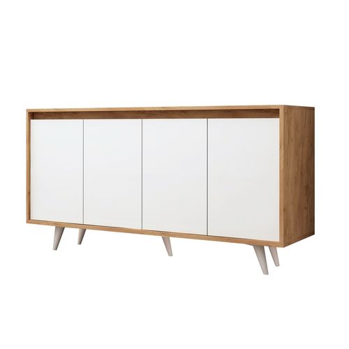 Buffet En Bois "shans" - 140 X 40 X 86 Cm - Blanc