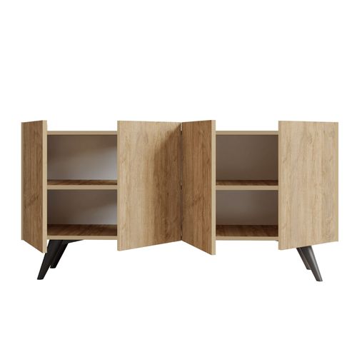 Buffet En Bois "pekin" - 150 X 40 X 76 Cm - Marron