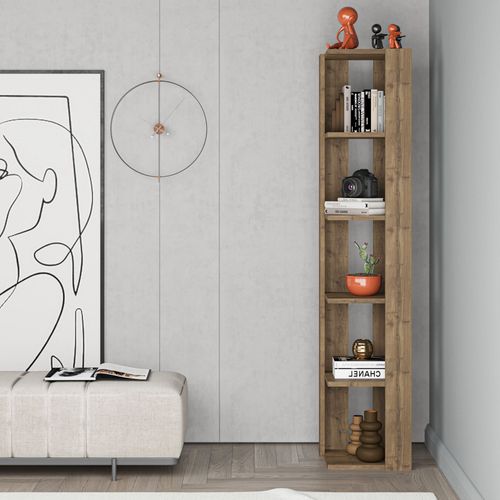 Bibliothèque En Bois "nati" - 32 X 32 X 161 Cm - Marron