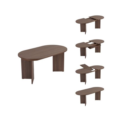 Table Repas Extensible En Bois 160/200 Cm "sorell" - 8 Places - Marron