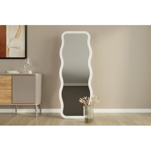 Miroir En Bois "aror" - 50 X 160 Cm - Blanc