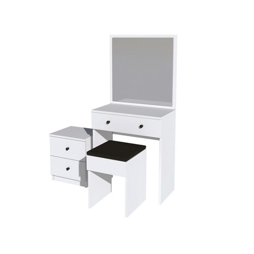 Ensemble De Coiffeuse En Bois "nice" - 65 X 35 X 139 Cm - Blanc