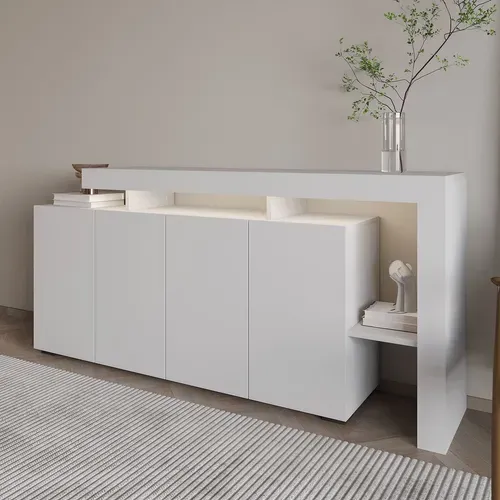 Buffet En Bois "beliz" - 170 X 35 X 80 Cm - Blanc