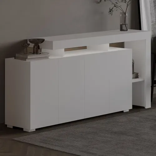 Buffet En Bois "beliz" - 170 X 35 X 80 Cm - Blanc